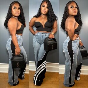 Denim Stripe Jean ( No Stretch) US Size Large / 15